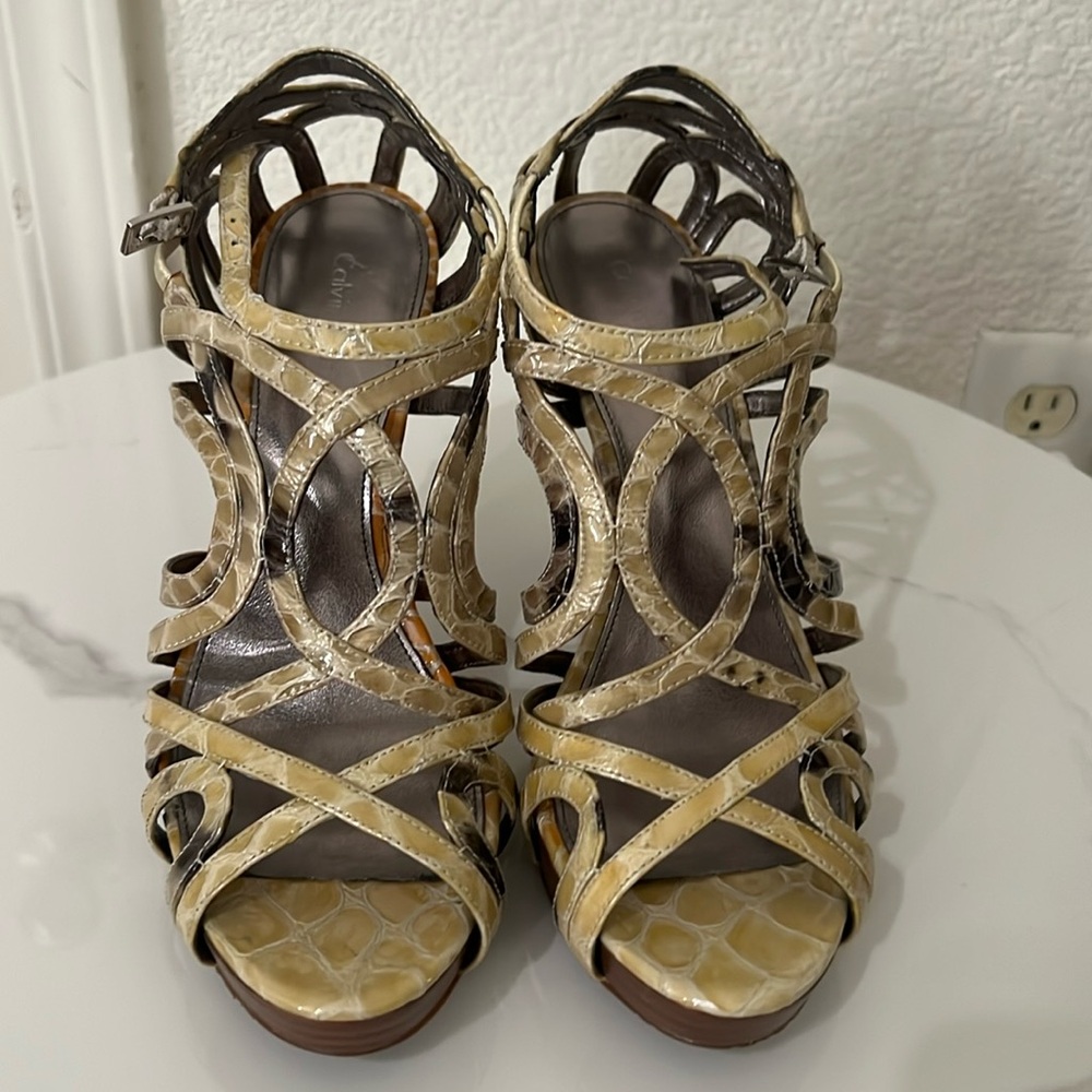 Snake skin high heels